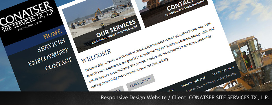 Custom Website for Conatser Site Construction