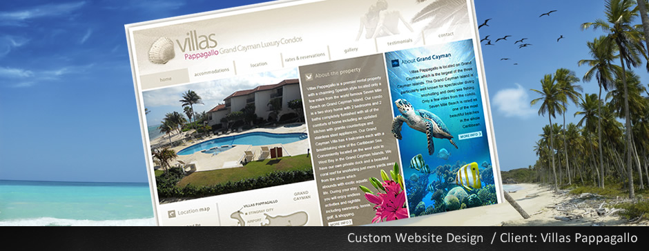 Custom Web Design for Villas Papagallo