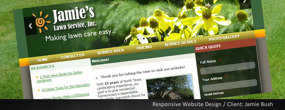 Custom Website for Jamies Lawn Service